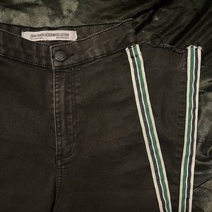 Black Jeans with Green and Navy sidestripe